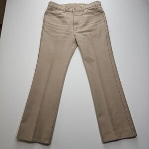 Vintage Levis 517 Sta-Prest Pants Mens 36x30 Tan Polyester Action Slacks 1998